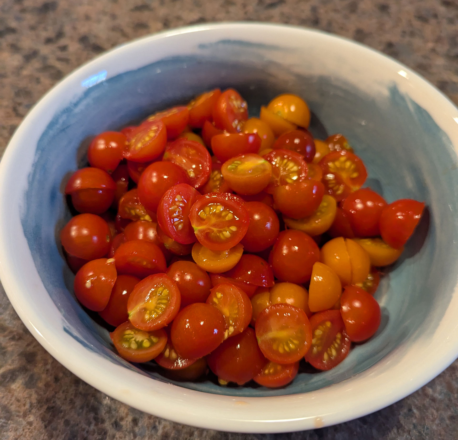 A bowl of cherry tomatoes