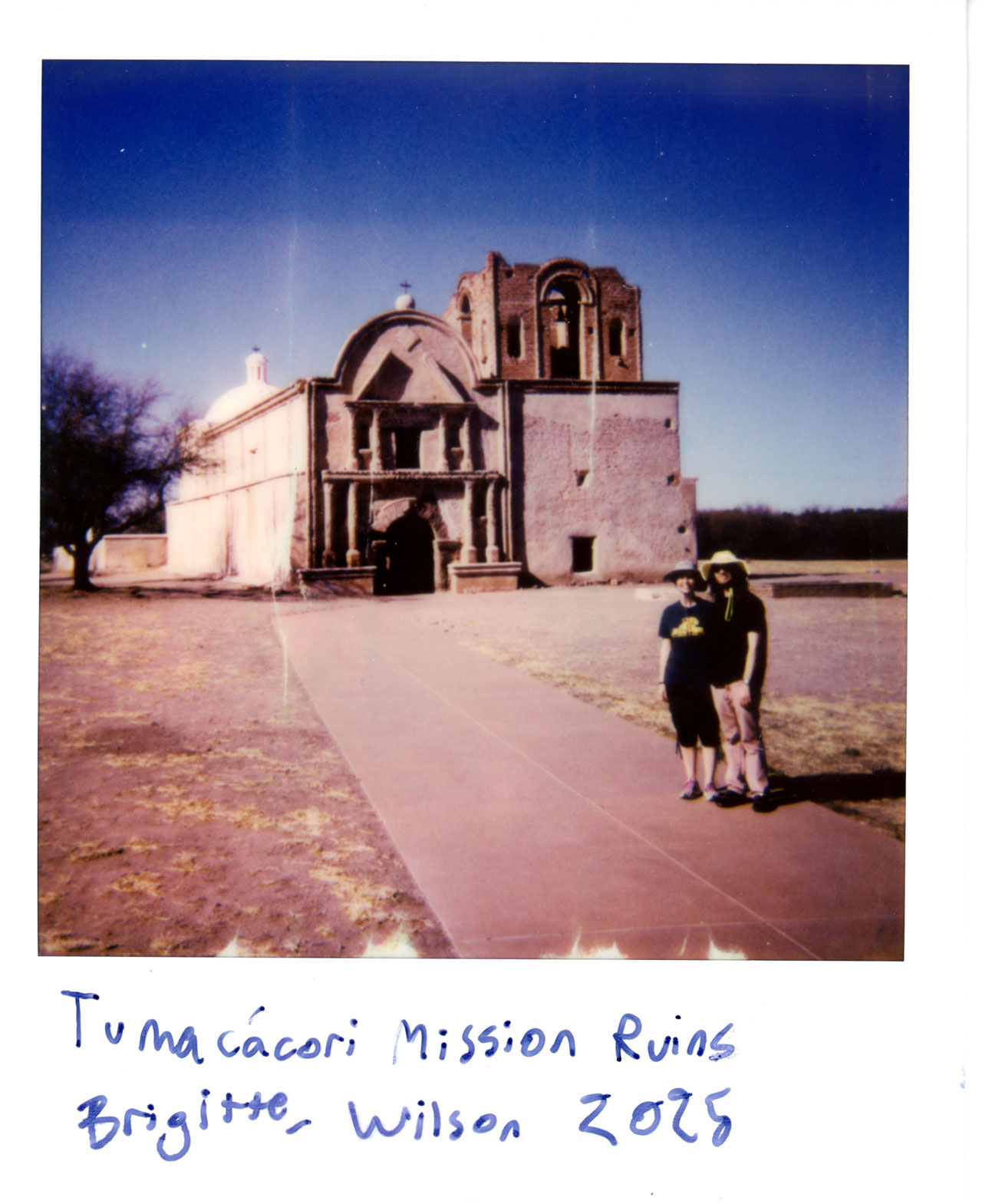 Brigitte and Wilson at the Tumacaocori Mission Ruins